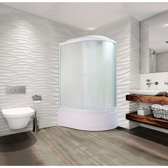 Душевая кабина PARLY Bianco Эконом EB1221L 120x80x215 с высоким поддоном, монтаж без силикона, L