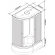 Душевая кабина PARLY Classic CM121R 120x80x215 со средним поддоном, монтаж без силикона, R