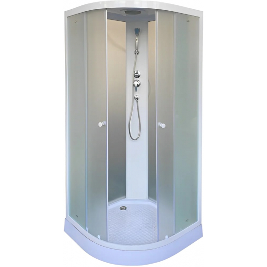 Душевая кабина PARLY Effect EF1031 100x100x210 стекло матовое, профиль белый, низкий поддон