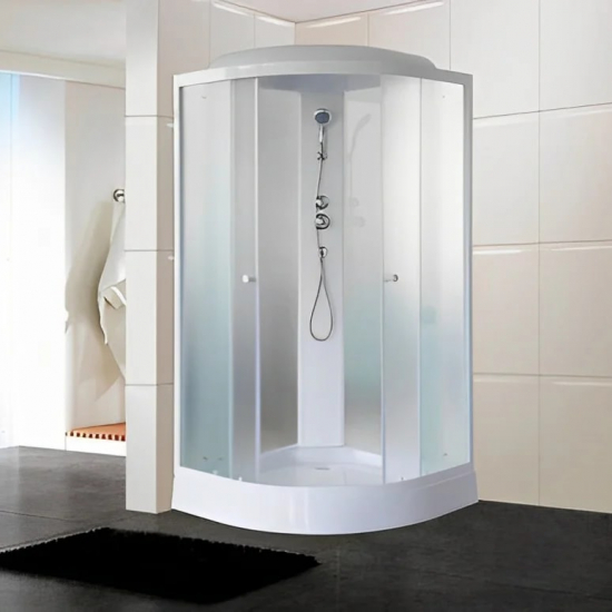 Душевая кабина PARLY Effect EF1031 100x100x210 стекло матовое, профиль белый, низкий поддон