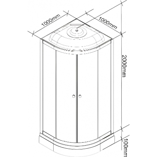 Душевая кабина PARLY Effect EF1031 100x100x210 стекло матовое, профиль белый, низкий поддон