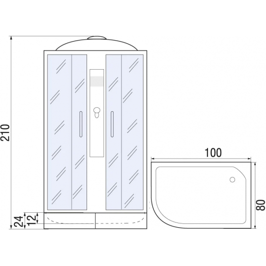 Душевая кабина RIVER Desna 100/80/24 МТ R