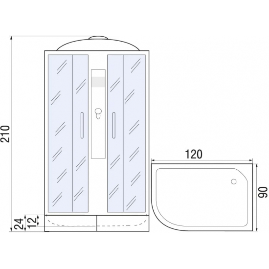 Душевая кабина RIVER Desna 120/90/24 МТ R