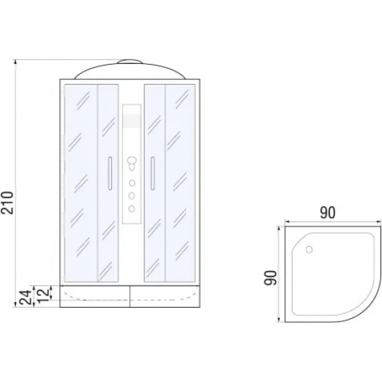 Душевая кабина RIVER Dunay 90/24 МТ
