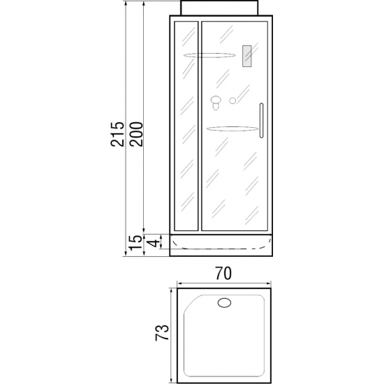 Душевая кабина RIVER Moero 70/73 без крыши