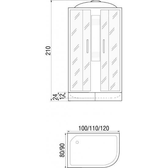 Душевая кабина RIVER Nara 110/80/24  MT L