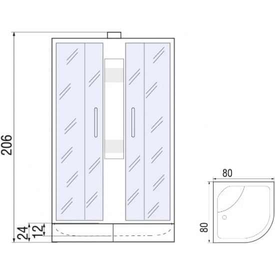 Душевая кабина RIVER Nara 80/24 МТ без крыши