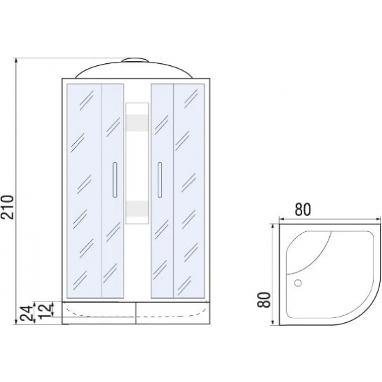 Душевая кабина RIVER Nara 80/24 МТ