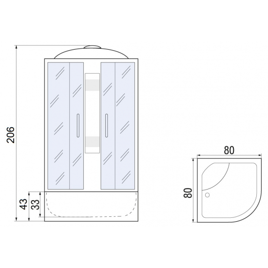 Душевая кабина RIVER Nara 80/43 МТ
