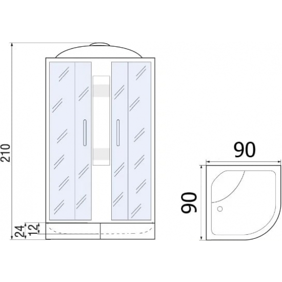Душевая кабина RIVER Nara 90/24 МТ