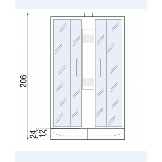 Душевая кабина RIVER Nara 90/70/24  МТ R без крыши