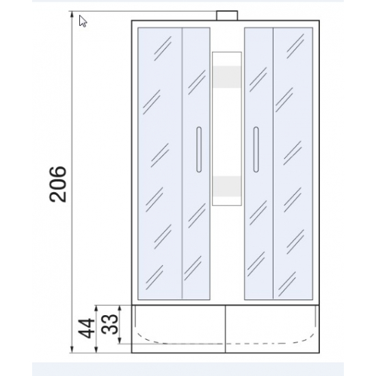 Душевая кабина RIVER Nara light  90/44 МТ без крыши