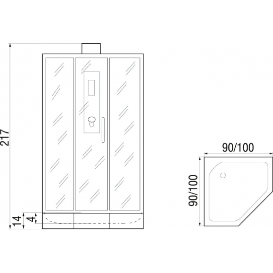 Душевая кабина RIVER Penta 100/14 без крыши