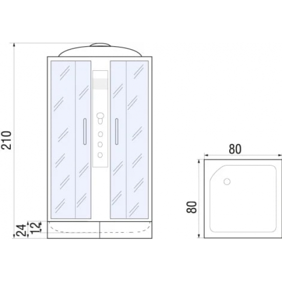 Душевая кабина RIVER Quadro 80/24 МТ
