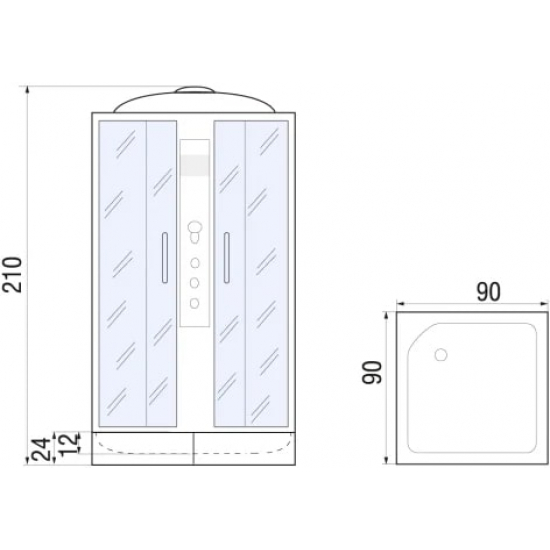 Душевая кабина RIVER Quadro 90/24 МТ