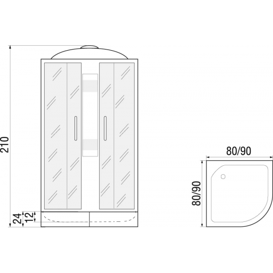 Душевая кабина RIVER Rein 80/24 МТ
