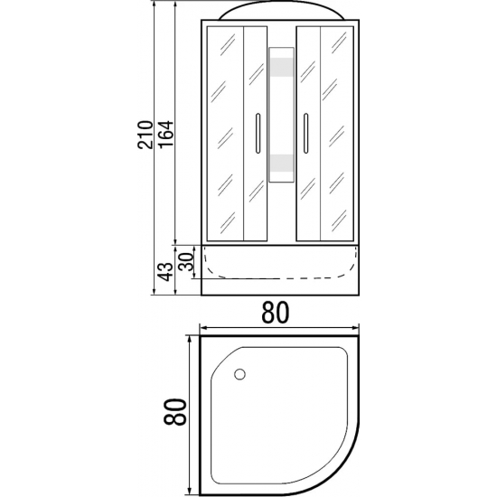 Душевая кабина RIVER Rein 80/43 МТ