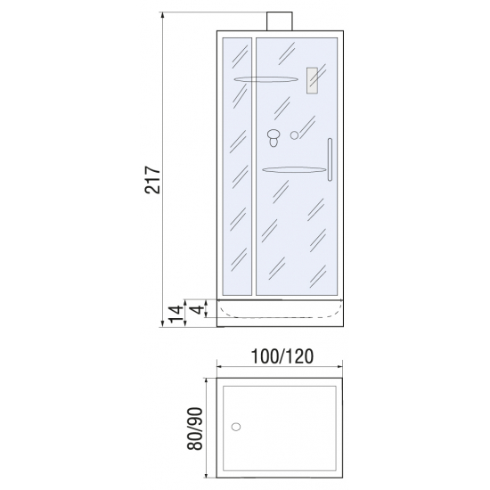 Душевая кабина RIVER Tana 100/80/14