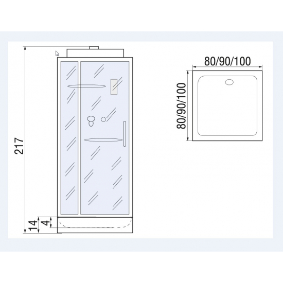 Душевая кабина RIVER Tana 80/80/14