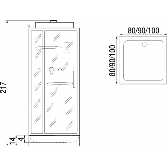 Душевая кабина RIVER Tana 90/90/14