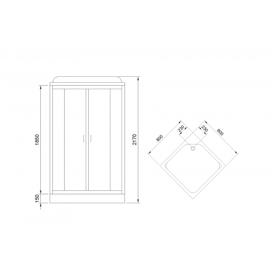 Душевая кабина ROYAL BATH HP RB80HP1-M с низким поддоном