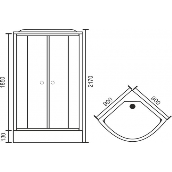 Душевая кабина ROYAL BATH RB 90HK2-М с низким поддоном