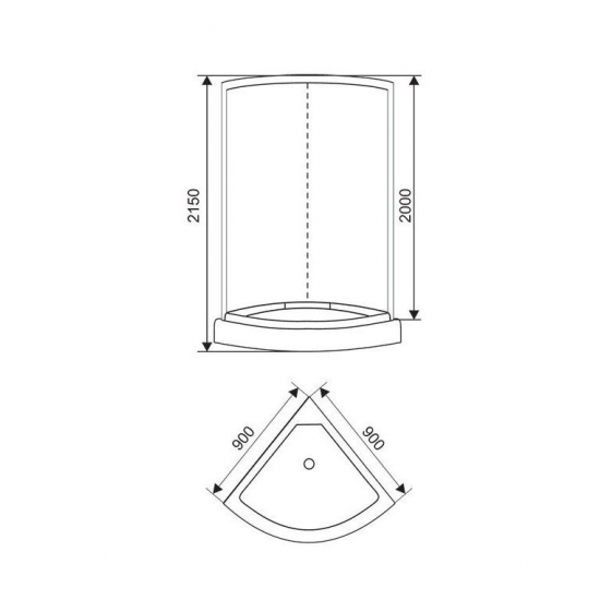 Душевая кабина СТК (рег.№468190) AQUA-0101G 90x90x215 стекло тонированное, профиль хром