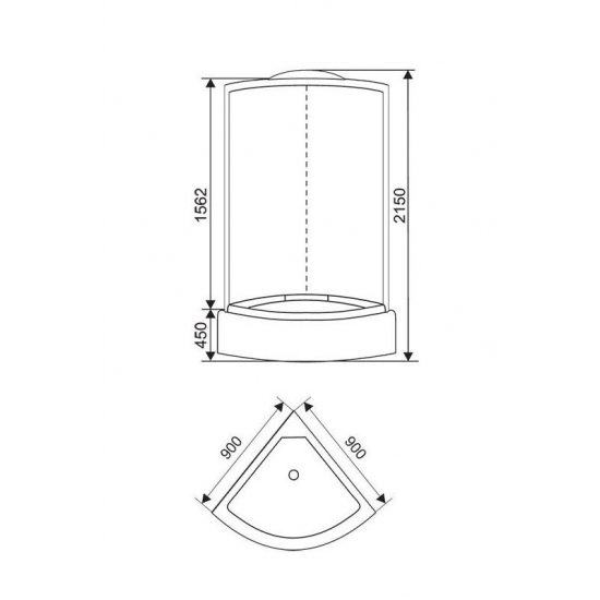 Душевая кабина СТК (рег.№468190) AQUA-0103G 90x90x215 стекло тонированное, прфиль хром