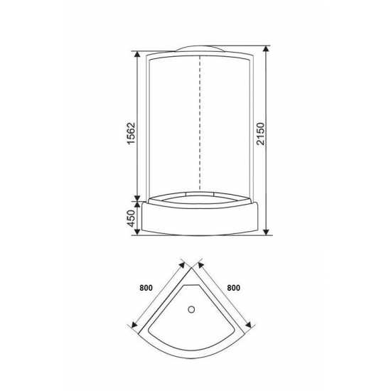 Душевая кабина СТК (рег.№468190) AQUA-0108 80x80x215 стекло матовое, профиль белый