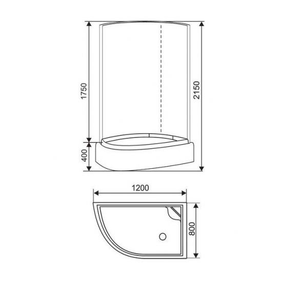Душевая кабина СТК (рег.№468190) AQUA-0109 R 120x80x215 стекло матовое, профиль хром