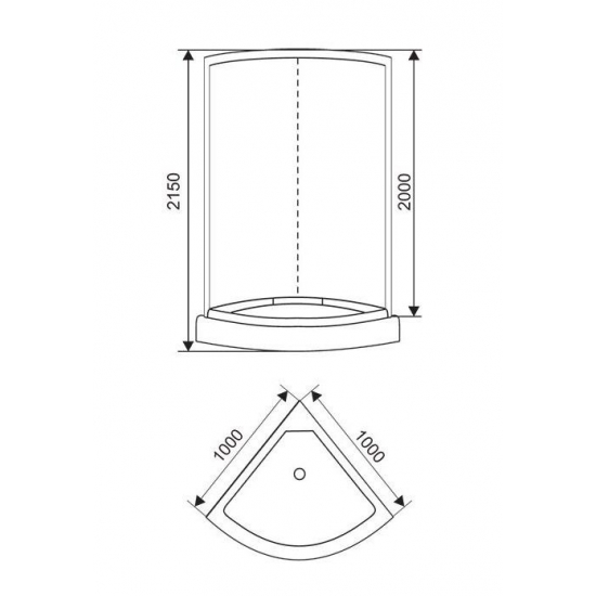 Душевая кабина СТК (рег.№468190) AQUA-0111G 100x100x215 стекло тонированное, профиль хром