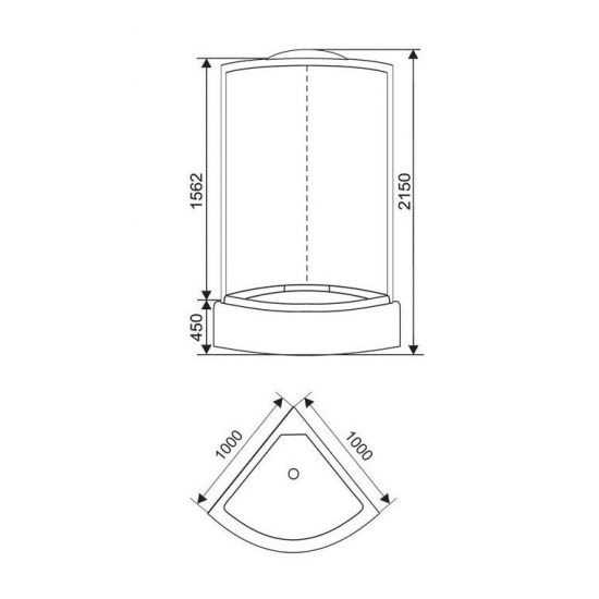 Душевая кабина СТК (рег.№468190) AQUA-0113G 100x100x215 стекло тонированное, профиль хром