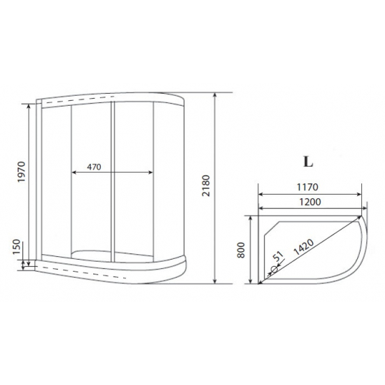 Душевая кабина TIMO Eco TE-0702 L 120x80x218 