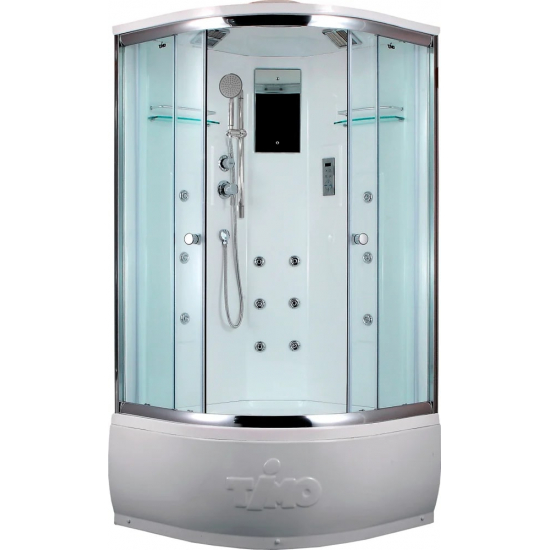 Душевая кабина TIMO Lux T-7700 100x100x220 с высоким поддоном, с сиденьем