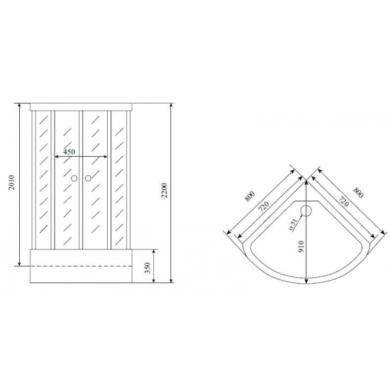 Душевая кабина TIMO Lux T-7780 80x80x220