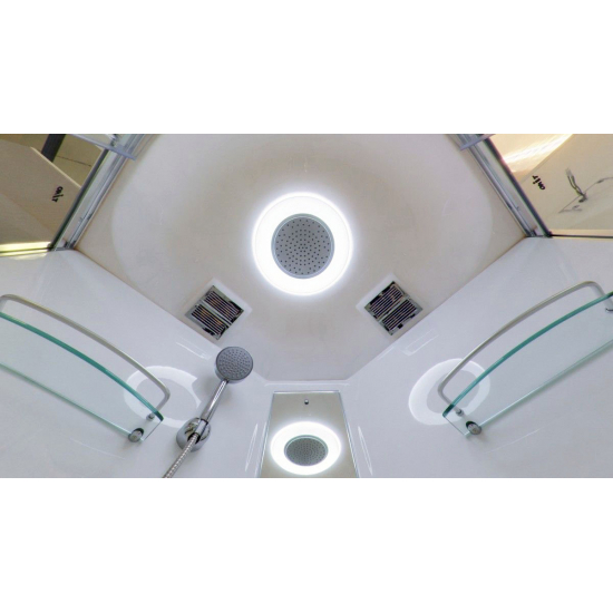 Душевая кабина TIMO Lux T-7790 90x90x220 с высоким поддоном, с сиденьем