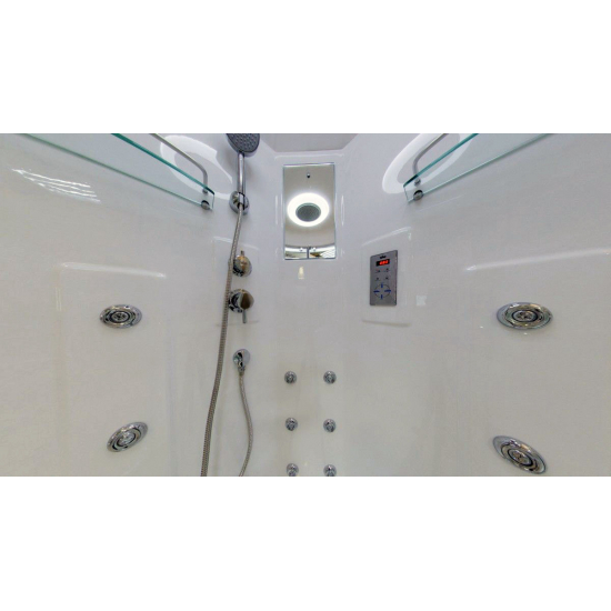 Душевая кабина TIMO Lux T-7790 90x90x220 с высоким поддоном, с сиденьем