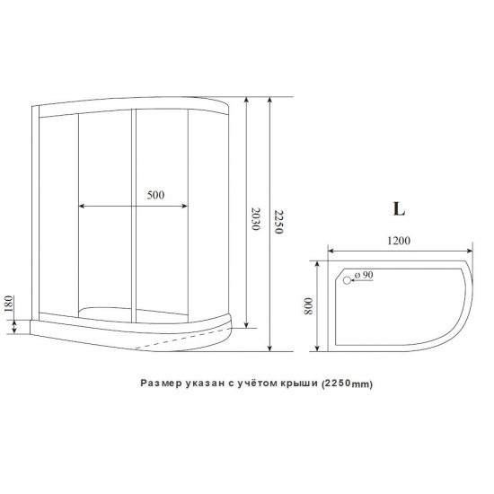 Душевая кабина TIMO Premium ILMA 902 L 120x80x222