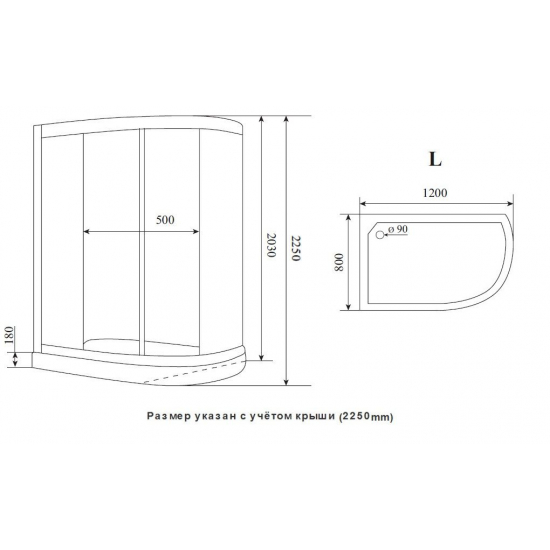 Душевая кабина TIMO Premium ILMA 902 L Black 120x80x222