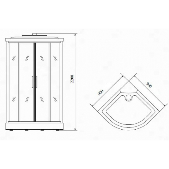 Душевая кабина TIMO Standart T-1109 P 90x90x220