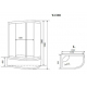 Душевая кабина TIMO Standart T-1120 L 120x85x220  с высоким поддоном, с сиденьем