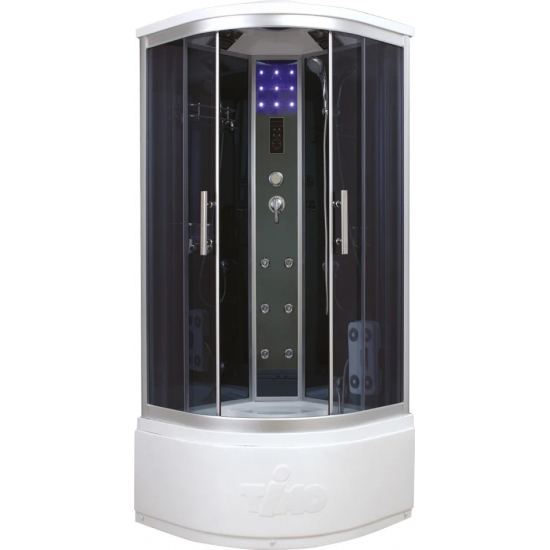 Душевая кабина TIMO Standart T-1190 90x90x220 с высоким поддоном, с сиденьем