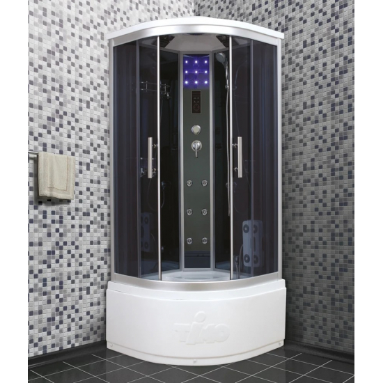 Душевая кабина TIMO Standart T-1190 90x90x220 с высоким поддоном, с сиденьем