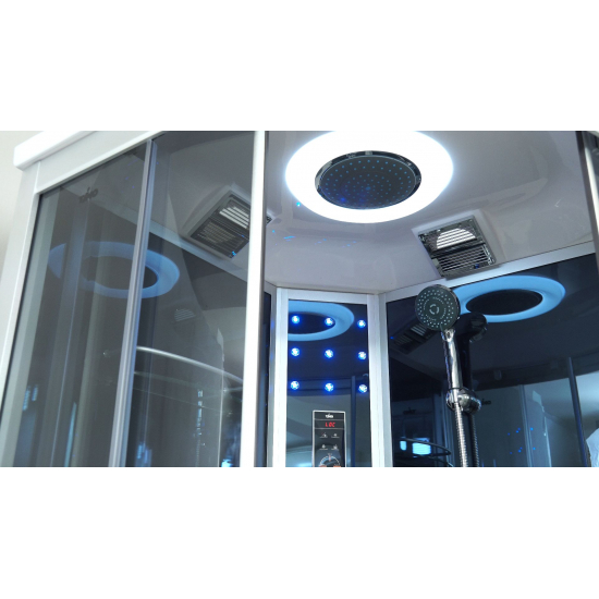 Душевая кабина TIMO Standart T-1190 90x90x220 с высоким поддоном, с сиденьем