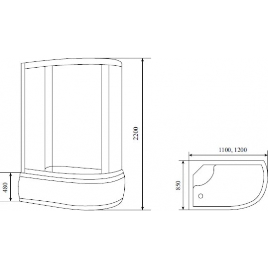 Душевая кабина TIMO Standart T-5520 120x85x220 L Г/М с гидромассажем