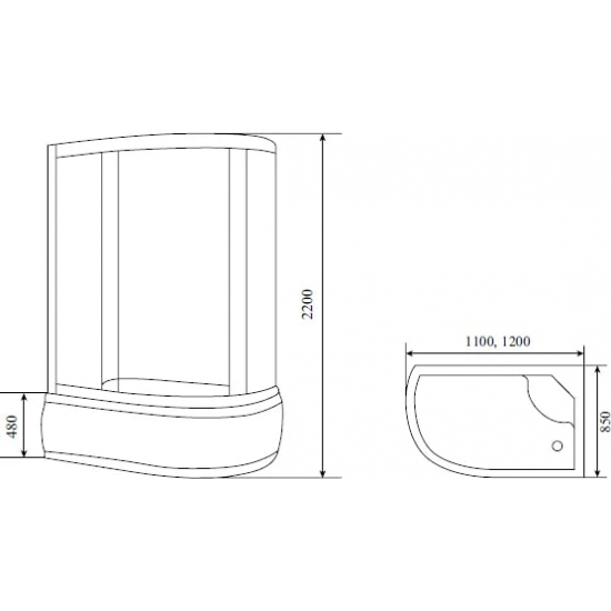 Душевая кабина TIMO Standart T-5520 R 120x85x220  Г/М с гидромассажем