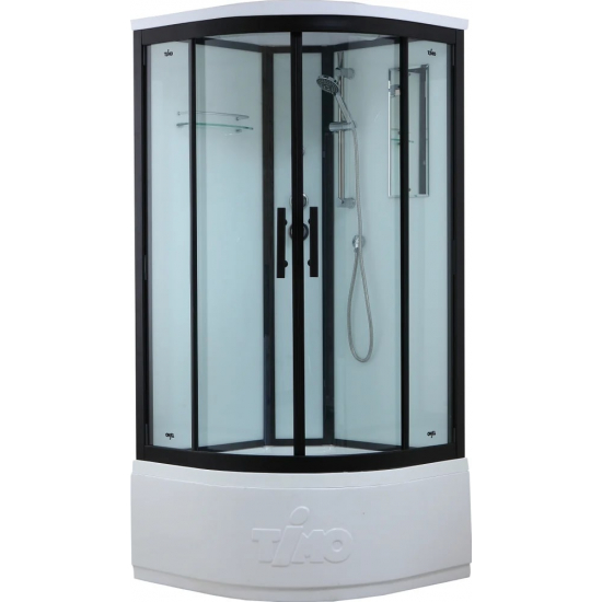 Душевая кабина TIMO Standart T-6600 100x100x220 Black профиль черный, с высоким поддоном