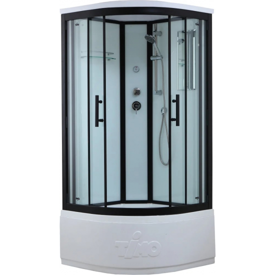 Душевая кабина TIMO Standart T-6600 100x100x220 Black профиль черный, с высоким поддоном