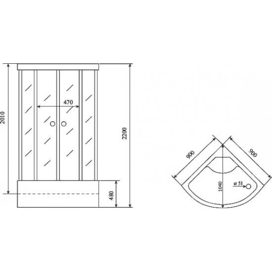 Душевая кабина TIMO Standart T-6690 90x90x220 Silver