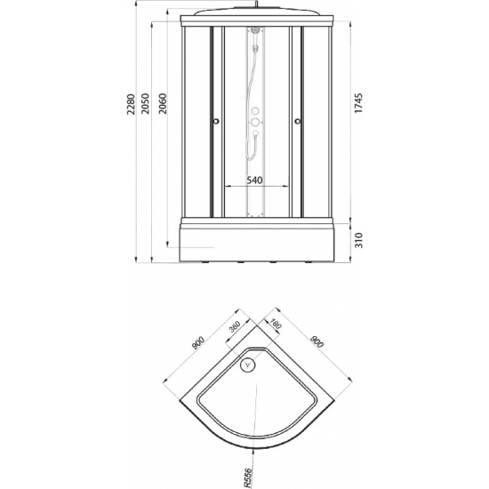 Душевая кабина ТРИТОН Риф B  90х90x215